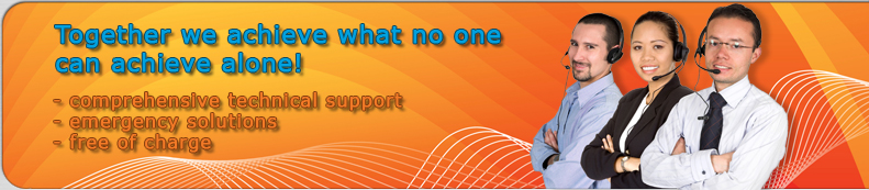 Together we achieve what no one can achive alone! Comprehensive technical support, emergency solutions, free of charge. Together we achieve what no one can achive alone! Comprehensive technical support, emergency solutions, free of charge.